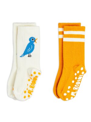 Mini Rodini Bird 2-Pack Anti-Slip Socks Multi