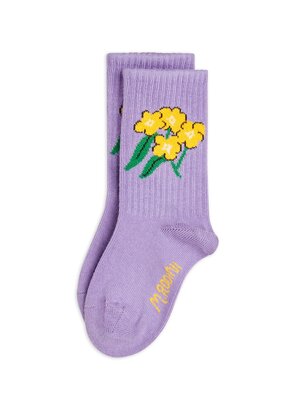 Mini Rodini Alpine Flowers Socks Purple