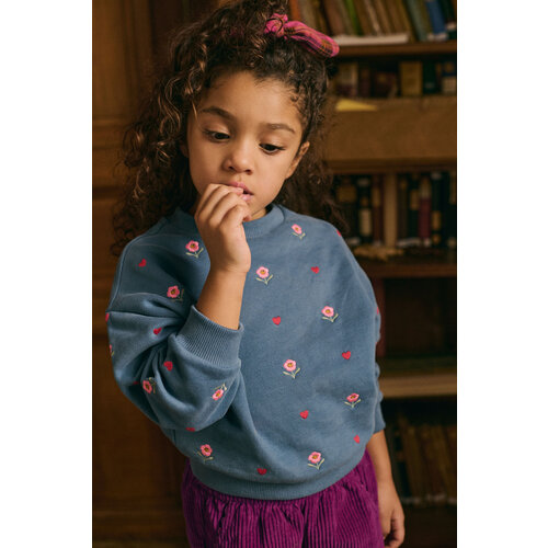 Louise Misha Blauwe sweater met broduurwerk Louise Misha Blauwe sweater met broduurwerk