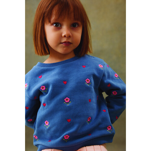 Louise Misha Blauwe sweater met broduurwerk Louise Misha Blauwe sweater met broduurwerk