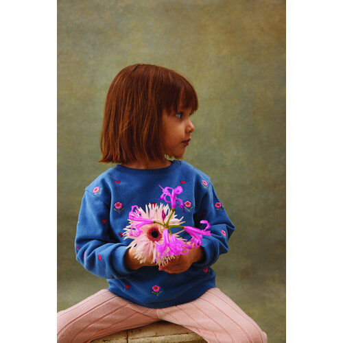 Louise Misha Blauwe sweater met broduurwerk Louise Misha Blauwe sweater met broduurwerk