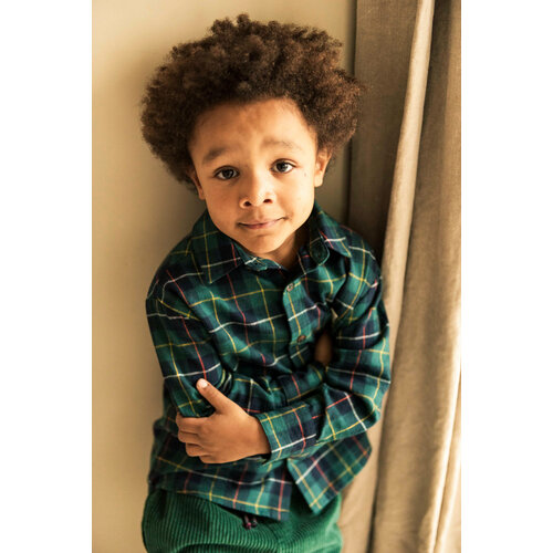 JENEST Scott Shirt Navy Blue Green Check JENEST Scott Shirt Navy Blue Green Check