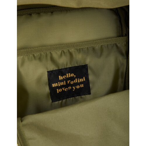 Mini Rodini Groene rugtas met pinguïn patch