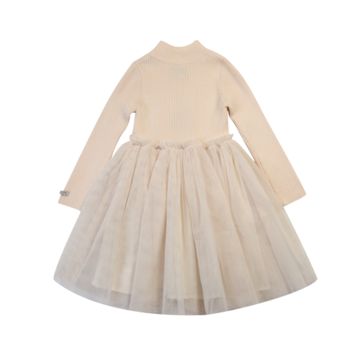 Donsje Jurk met tulle rok in licht roze kleur Donsje Jurk met tulle rok in licht roze kleur