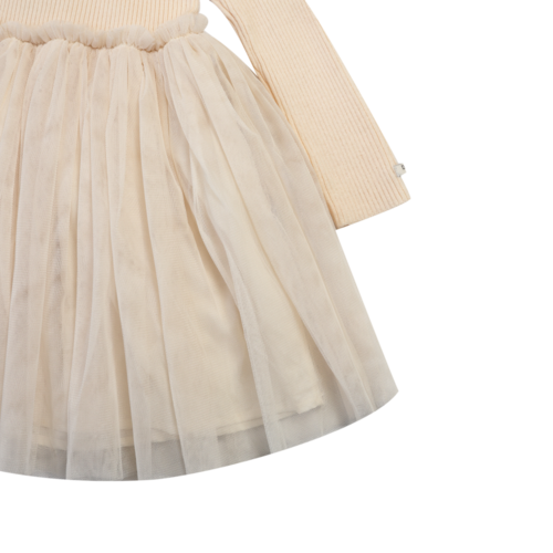 Donsje Jurk met tulle rok in licht roze kleur Donsje Jurk met tulle rok in licht roze kleur