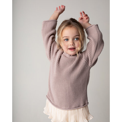 Donsje Gebreide trui met ruches in zacht taupe Donsje Gebreide trui met ruches in zacht taupe