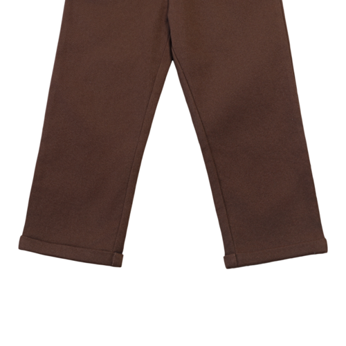 Donsje Stoere broek met zakken in een donker bruine kleur Donsje Stoere broek met zakken in een donker bruine kleur