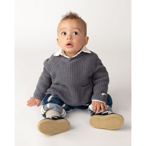 Donsje Gebreide sweater met zakjes grijze kleur Donsje Gebreide sweater met zakjes grijze kleur