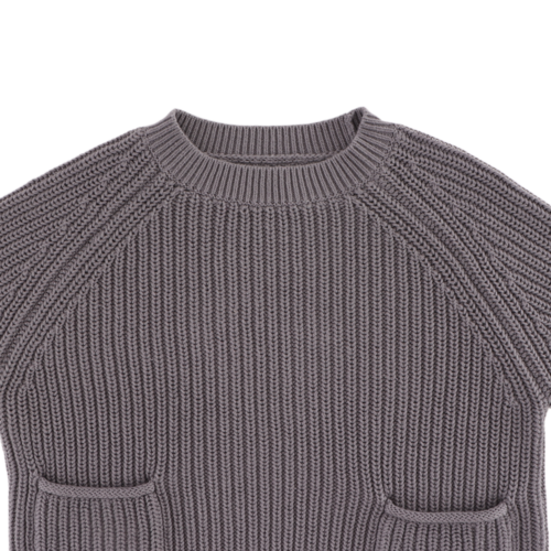 Donsje Gebreide sweater met zakjes grijze kleur Donsje Gebreide sweater met zakjes grijze kleur