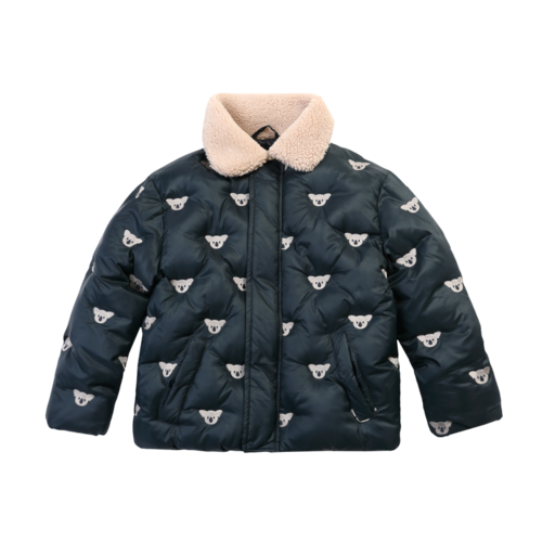 Donsje Bomber jasje met koala & kraagje Donsje Bomber jasje met koala & kraagje