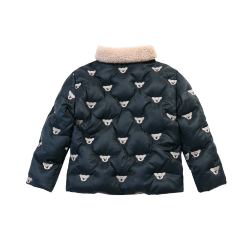 Donsje Bomber jasje met koala & kraagje Donsje Bomber jasje met koala & kraagje