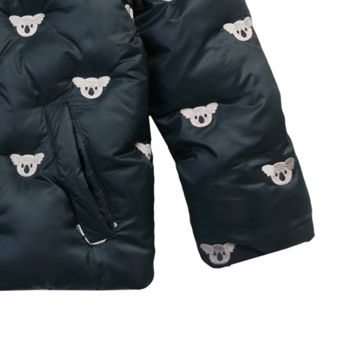 Donsje Bomber jasje met koala & kraagje Donsje Bomber jasje met koala & kraagje