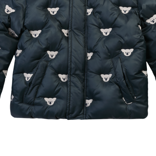 Donsje Bomber jasje met koala & kraagje Donsje Bomber jasje met koala & kraagje