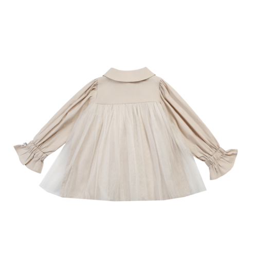 Donsje Lichte blouse met kraagje en tulle Donsje Lichte blouse met kraagje en tulle