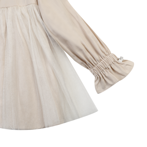 Donsje Lichte blouse met kraagje en tulle Donsje Lichte blouse met kraagje en tulle