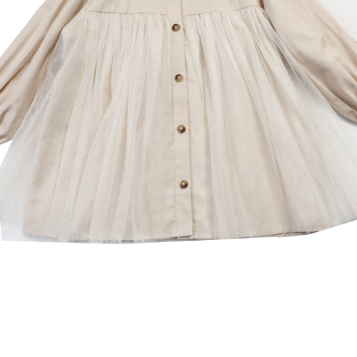 Donsje Lichte blouse met kraagje en tulle Donsje Lichte blouse met kraagje en tulle