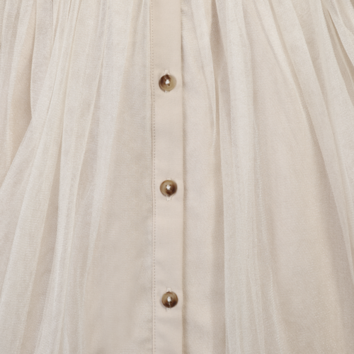 Donsje Lichte blouse met kraagje en tulle Donsje Lichte blouse met kraagje en tulle