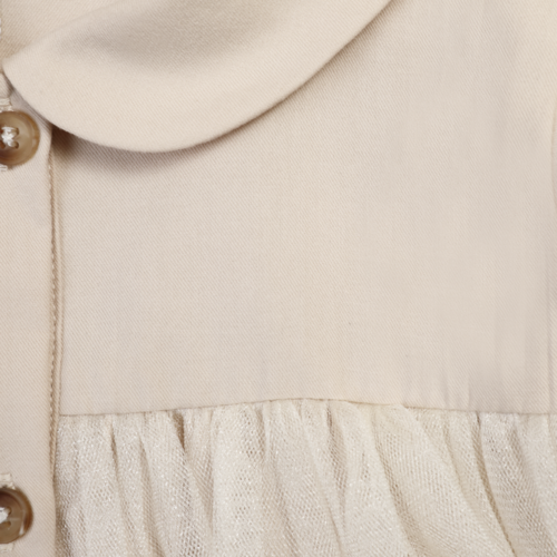 Donsje Lichte blouse met kraagje en tulle Donsje Lichte blouse met kraagje en tulle