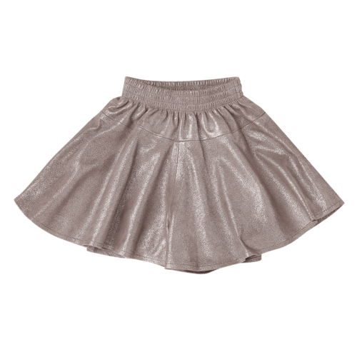 Donsje Leren short in grijs metallic Donsje Leren short in grijs metallic