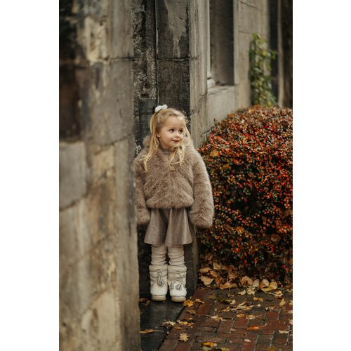 Donsje Leren short in grijs metallic Donsje Leren short in grijs metallic