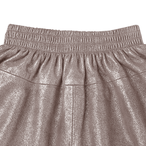 Donsje Leren short in grijs metallic Donsje Leren short in grijs metallic