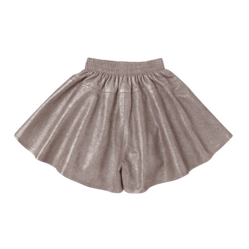 Donsje Leren short in grijs metallic Donsje Leren short in grijs metallic
