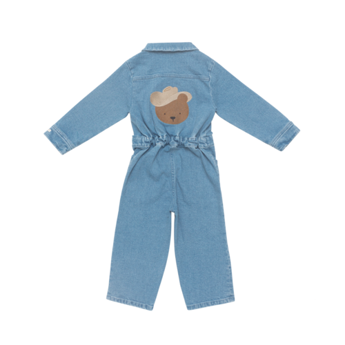 Donsje Denim jumpsuit met Donsje beer Donsje Denim jumpsuit met Donsje beer
