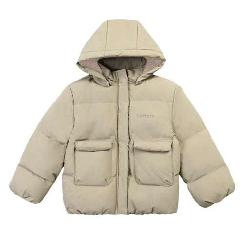 Donsje Bomber jas met capuchon in licht groen Donsje Bomber jas met capuchon in licht groen