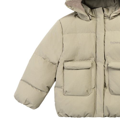 Donsje Bomber jas met capuchon in licht groen Donsje Bomber jas met capuchon in licht groen