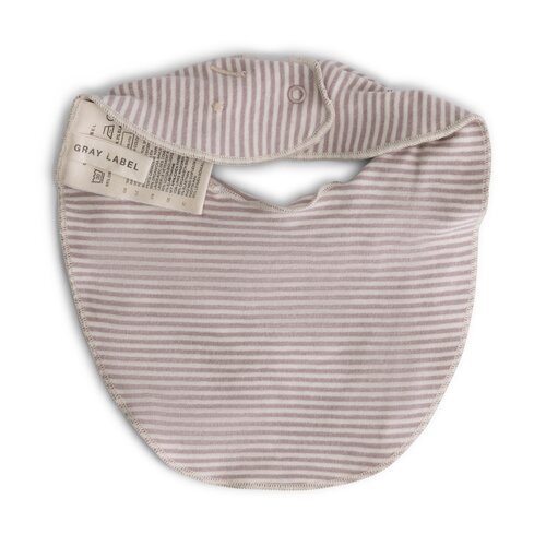 Gray label Gestreept baby slabbetje in warm roze & crème kleur Gray label Gestreept baby slabbetje in warm roze & crème kleur