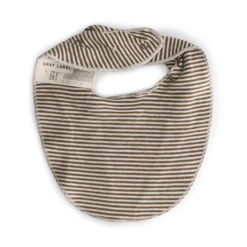 Gray label Gestreept baby slabbetje in warm bruin & crème kleur Gray label Gestreept baby slabbetje in warm bruin & crème kleur