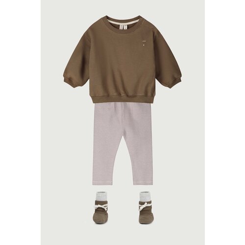 Gray label Baby broekje warm roze & crème gestreept Gray label Baby broekje warm roze & crème gestreept