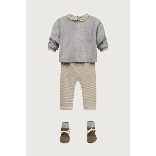 Gray label Baby broekje warm bruin & crème gestreept Gray label Baby broekje warm bruin & crème gestreept