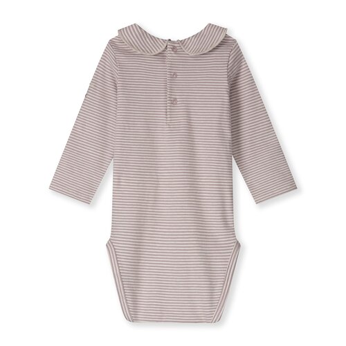 Gray label Baby romper met lange mouw en kraagje in crème en warm roze Gray label Baby romper met lange mouw en kraagje in crème en warm roze