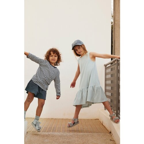 Gray label Shirt met lange mouw in blauw grijs & crème Gray label Shirt met lange mouw in blauw grijs & crème