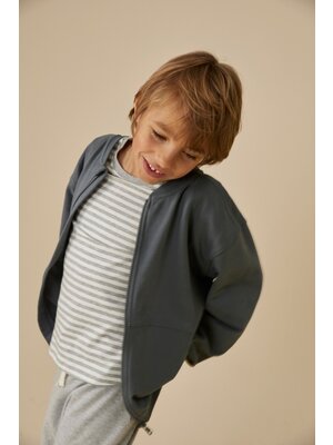Gray label Bomber Sweatshirt w/Sip Blue Grey