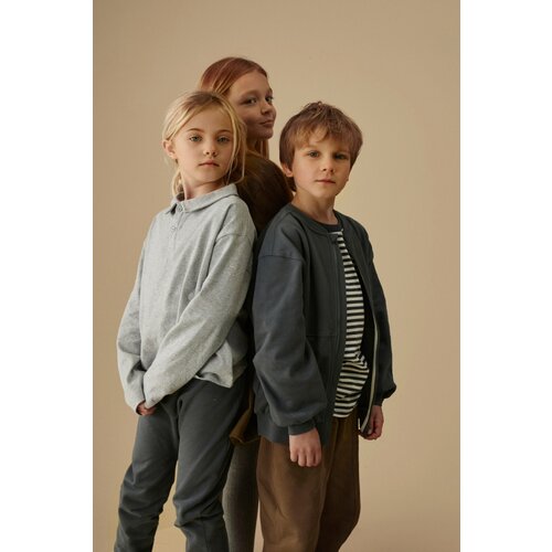 Gray label Sweater met rits in blauw grijs Gray label Sweater met rits in blauw grijs