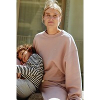 Adult Crewneck Shoulder Sweater Berry