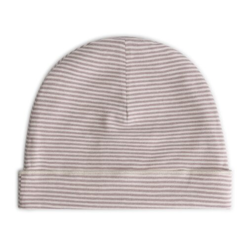 Gray label Gestreept baby mutsje in warm roze & crème kleur Gray label Gestreept baby mutsje in warm roze & crème kleur