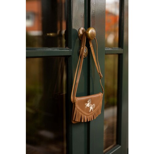 Donsje Bruin leren tasje met franjes Donsje Bruin leren tasje met franjes