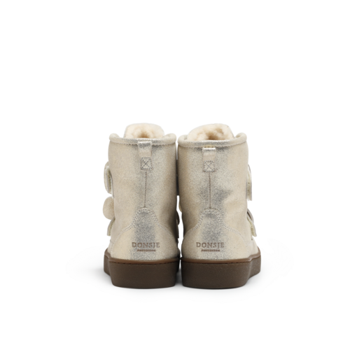 Donsje Gevoerd laarsje met strik details in silver metallic Donsje Gevoerd laarsje met strik details in silver metallic