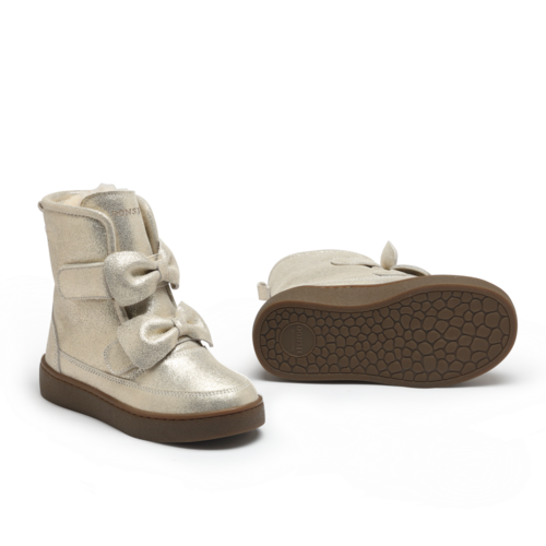 Donsje Gevoerd laarsje met strik details in silver metallic Donsje Gevoerd laarsje met strik details in silver metallic