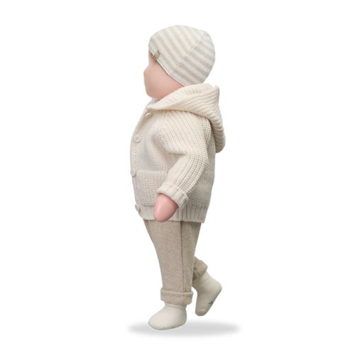 1 + in the family Beige gestreept baby mutsje