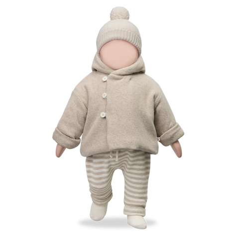 1 + in the family Beige gestreept broekje met koordje