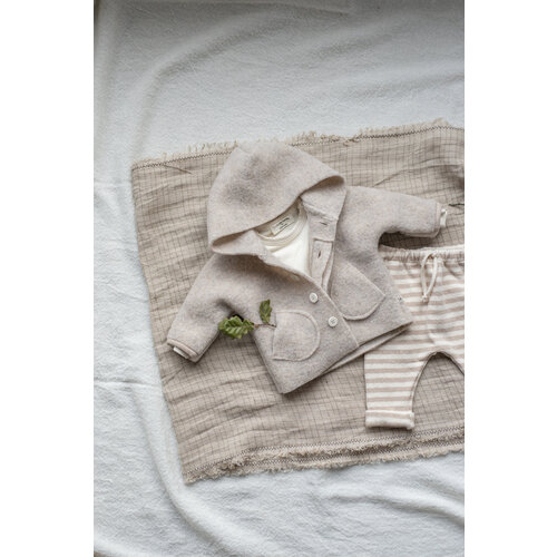 1 + in the family Beige gestreept broekje met koordje