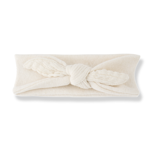 1 + in the family Ecru baby haarband met knoop detail