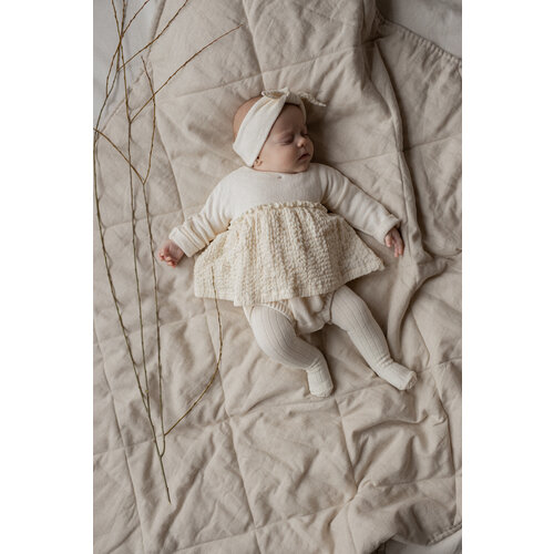 1 + in the family Ecru baby haarband met knoop detail