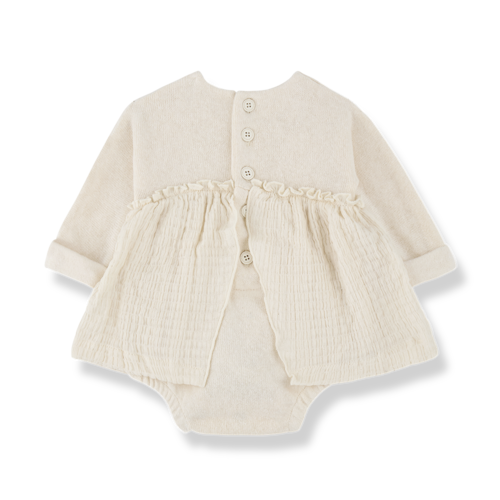1 + in the family Ecru baby jurkje met body