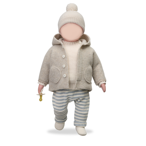 1 + in the family Beige wollen baby jasje