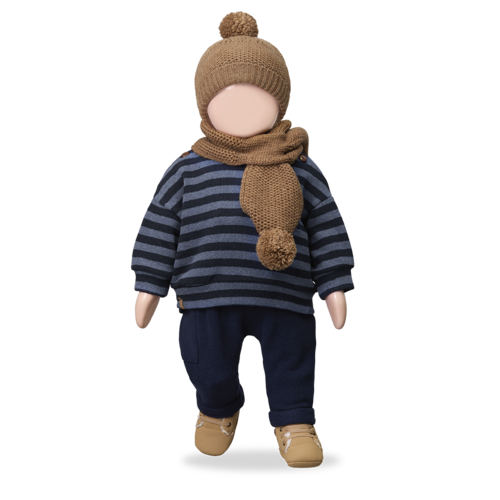 1 + in the family Blauw gestreepte baby sweater